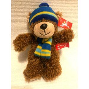 Gitzy Bear, Plush Brown Teddy Bear with Hat and Scarf, NWT